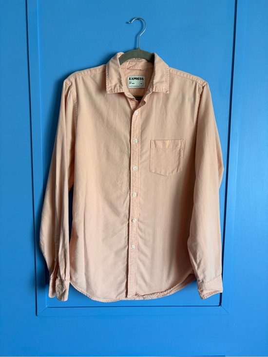 Express Other - Express Men’s Peach Casual Button-Down Shirt - Slim Small